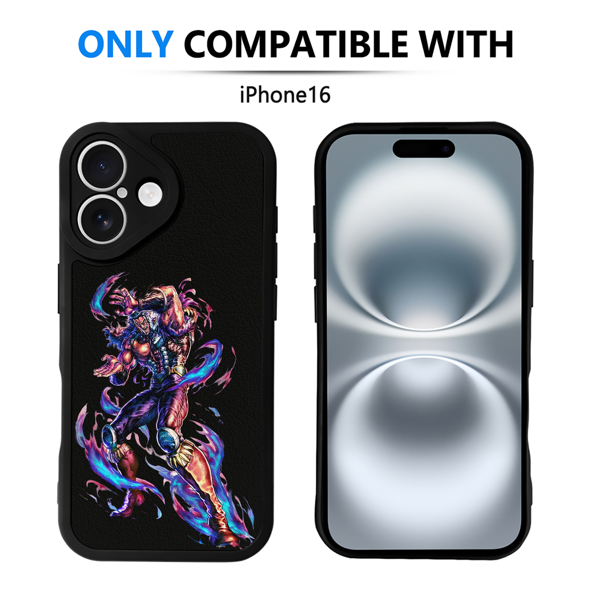 （画像用） 北斗の拳 Fist of the North Star 【iPhone 16シリーズ対応】シリコンスマホケース（レザー調） 材質：シリコン